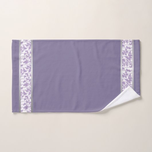 Élégance Lavande et Argent : Ensemble de serviette (Serviette à main)