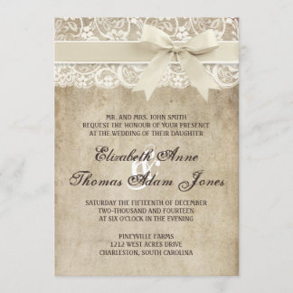  Elegance lint op Lace Wedding Invitation Kaart