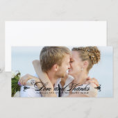 ÉLÉGANCE | MARIAGE MERCI CARTE PHOTO - Noir (Devant / Derrière)