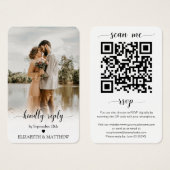 Elegance Mariage Website QR Code Photo Carte RSVP (Devant & derrière)