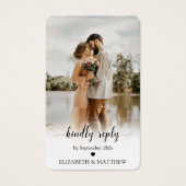 Elegance Mariage Website QR Code Photo Carte RSVP (Devant)