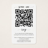 Elegance Mariage Website QR Code Photo Carte RSVP (Dos)