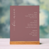 Elegance Maroon Calligraphy Bar Menu (Neutre)