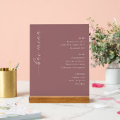 Elegance Maroon Calligraphy Bar Menu (Mariage)