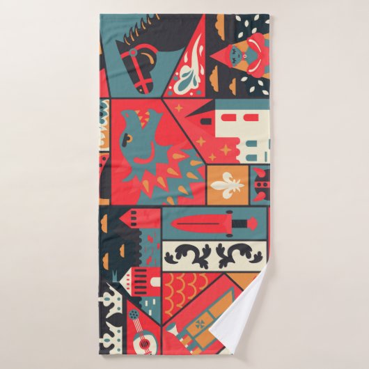 Élégance médiévale : Conception Motif transparente (Serviette de bain)