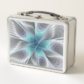 Elegance Modern Blue Grey White Fractal Art Flower (Voorkant)