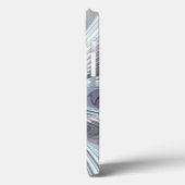 Elegance Modern Blue Grey White Fractal Art Flower Case-Mate iPhone Case (Achterkant / Links)