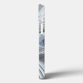 Elegance Modern Blue Grey White Fractal Art Flower Case-Mate iPhone Case (Achterkant / Links)