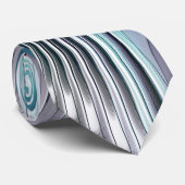 Elegance Modern Blue Grey White Fractal Art Flower Stropdas (Opgerold)