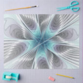 Elegance Modern Blue Grey White Fractal Art Flower Tissuepapier (Craft)