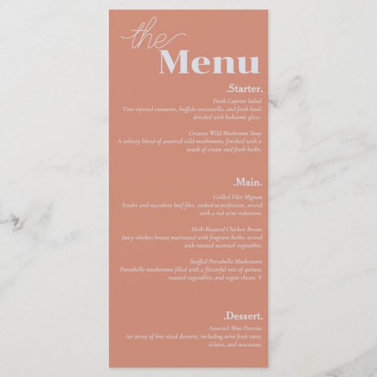 Elegance & Modern Flair Blush Pink Wedding Menu (Achterkant)