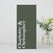 Elegance & Modern Flair Dark Green Wedding Menu (Staand voorkant)