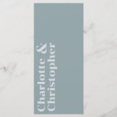 Elegance & Modern Flair Dusty Blue Wedding Menu (Voorkant)