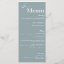 Elegance & Modern Flair Dusty Blue Wedding Menu