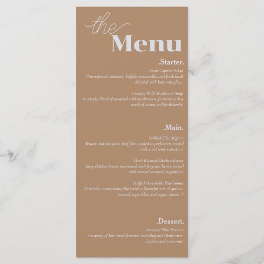 Elegance & Modern Flair Dusty Pink Wedding Menu (Achterkant)