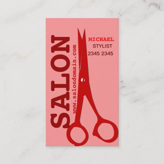 Elegance Modern |red | Scissors Custom Afsprakenkaartje (Voorkant)