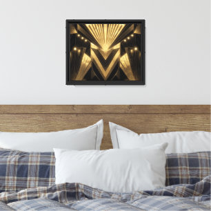 Élégance moderne au feuille d'or Néo Art déco