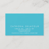 Elégance moderne Carte de visite Turquoise (Dos)