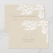 Elegance moderne Ecru Fleur de Lis RSVP (Devant / Derrière)