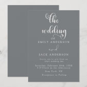 Elégance moderne Faire-part de mariage chic (Devant / Derrière)