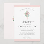 Élégance moderne filles Baptême Invitation (Devant / Derrière)