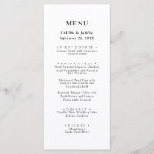 Élégance Moderne Menu de Mariage Noir et Blanc (Devant)