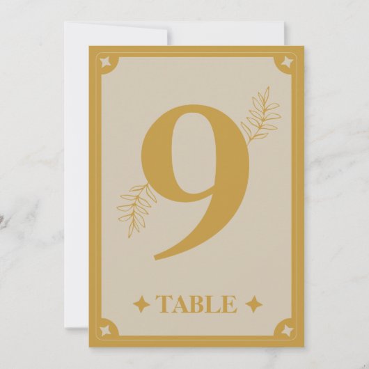 Élégance Moderne Numéro de table Vintage (Devant)