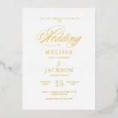 Elégance moderne or Mariage Foil Invitation (Recto)
