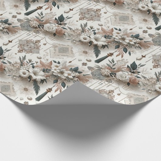 Élégance Moderne Papier Cadeau Mariage Perle et De (Coin)