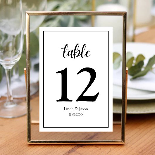 Élégance Moderne Personnalisée Numéro de Table de