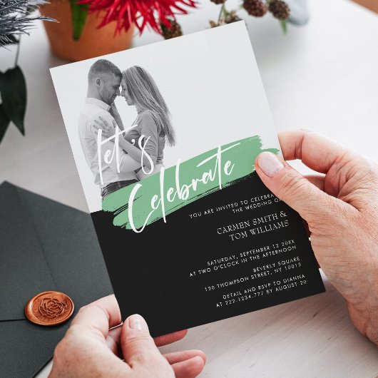 Elégance moderne photo mariage Invitation personna