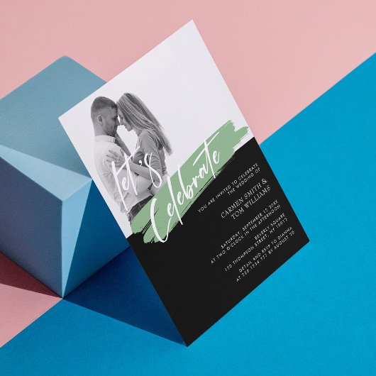 Elégance moderne photo mariage Invitation personna