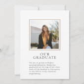 Élégance moderne Vellum encadré Grad Faire-part (Dos)