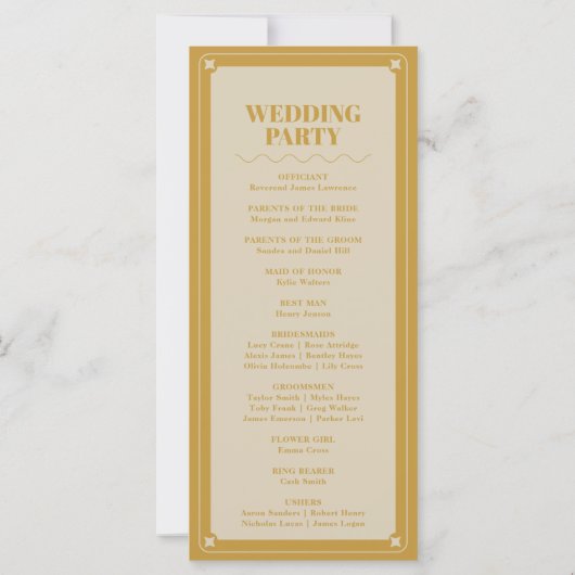 Elégance Moderne Vintage Mariage Programmes (Dos)