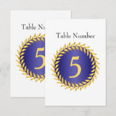 Élégance Monogramme Bleu Royal Numéro de Table (Devant / Derrière)