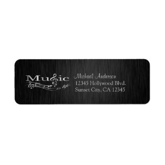 Elegance Music is Life étiquette noir et argent