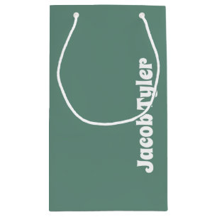 Elégance Muted - Petit Océan Turquoise Nom Sac cad