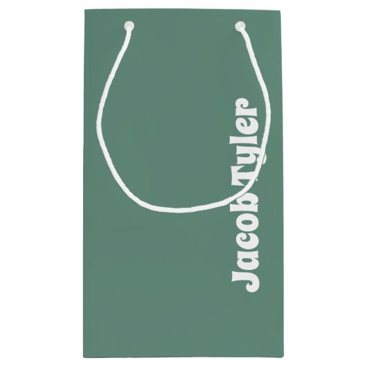 Elégance Muted - Petit Océan Turquoise Nom Sac cad (Dos)