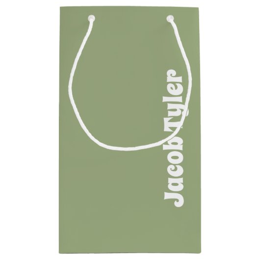 Elégance Muted - Petite Sage Nom Sac Cadeau (Dos)