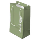 Elégance Muted - Petite Sage Nom Sac Cadeau (Dos Angle)