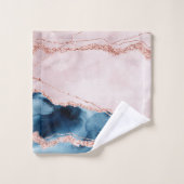 Élégance mystique | Turquoise Bleu et Rose Or Agat (Gant de toilette)