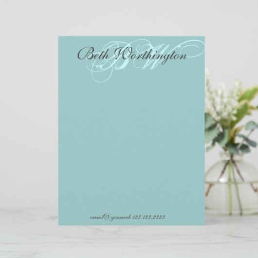 Elegance on site custom briefhoofd (Staand voorkant)