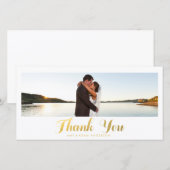 Élégance or | Carte photo mariage Merci (Devant / Derrière)