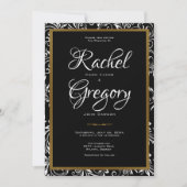 Elégance - Or & Noir - Faire-part de mariage (Devant)