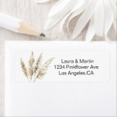 Elegance pampas aquarelle herbe Étiquette (En situation)