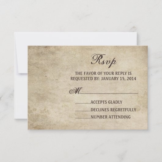  Elegance Plain Wedding RSVP-kaart RSVP Kaartje (Voorkant)