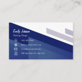 Élégance professionnelle en Carte de visite bleu (Dos)