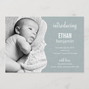 Élégance raffinée Faire-part de naissance bébé