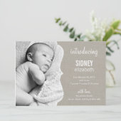 Élégance raffinée Faire-part de naissance bébé (Debout devant)