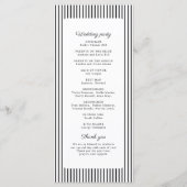 Élégance rayée noire Programme de mariage classe (Dos)